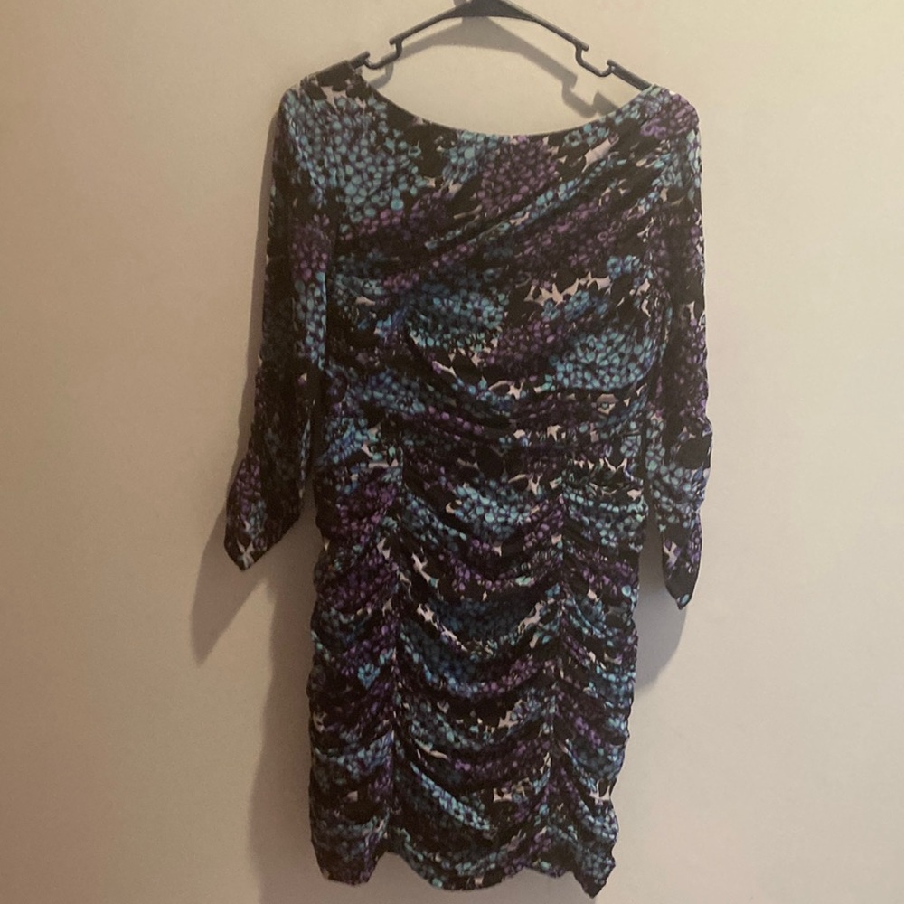 Shoshanna Long Sleeve Dress in Purple and Blue